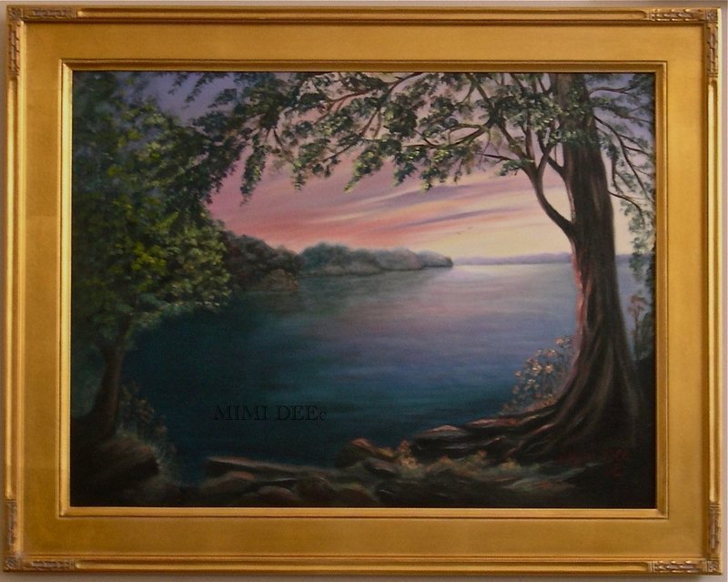Signed Oil American Landscape Painting Magnolia Methuen