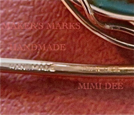 Signed Mimi Dee Studio Hammered Brass Eye Necklace Turquoise