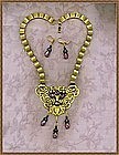 24K GP Necklace Book Chain Set Nouveau Victorian Like