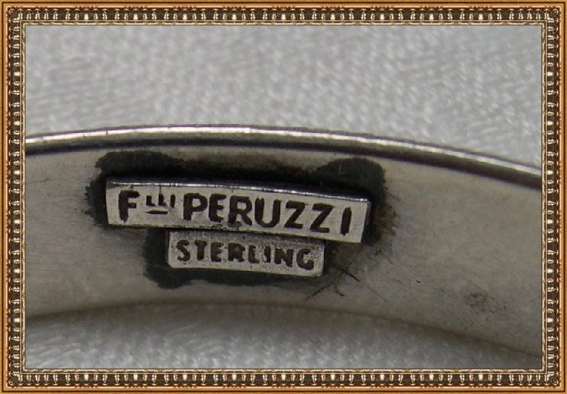 Vintage Peruzzi Sterling Silver Bangle Bracelet