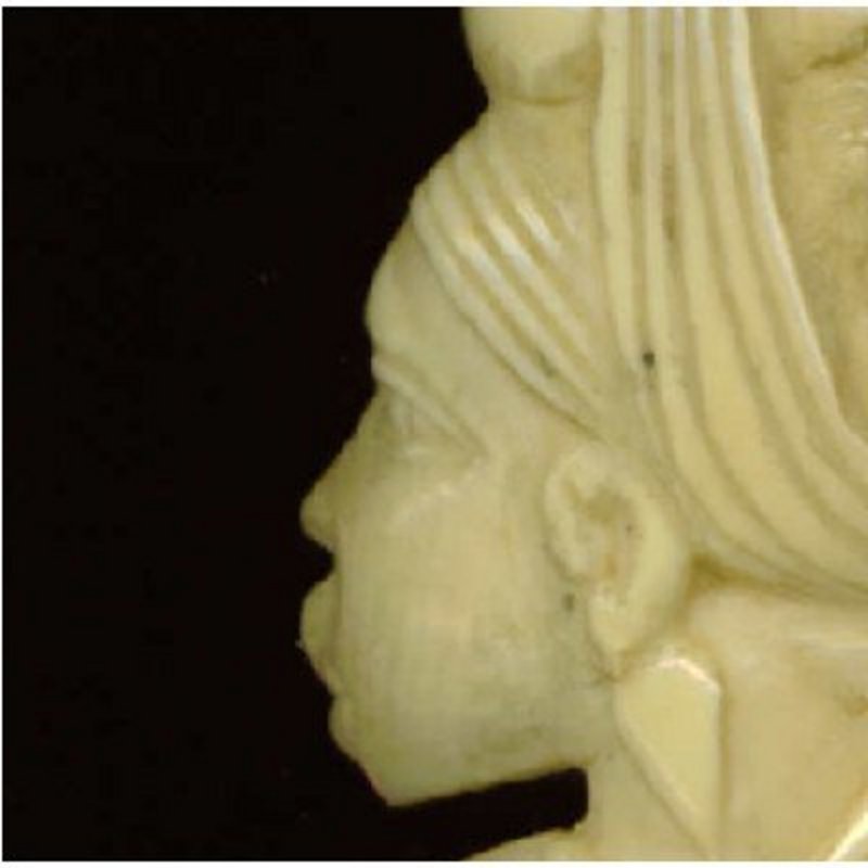 Vintage Carved Ivory Pin Brooch African Woman