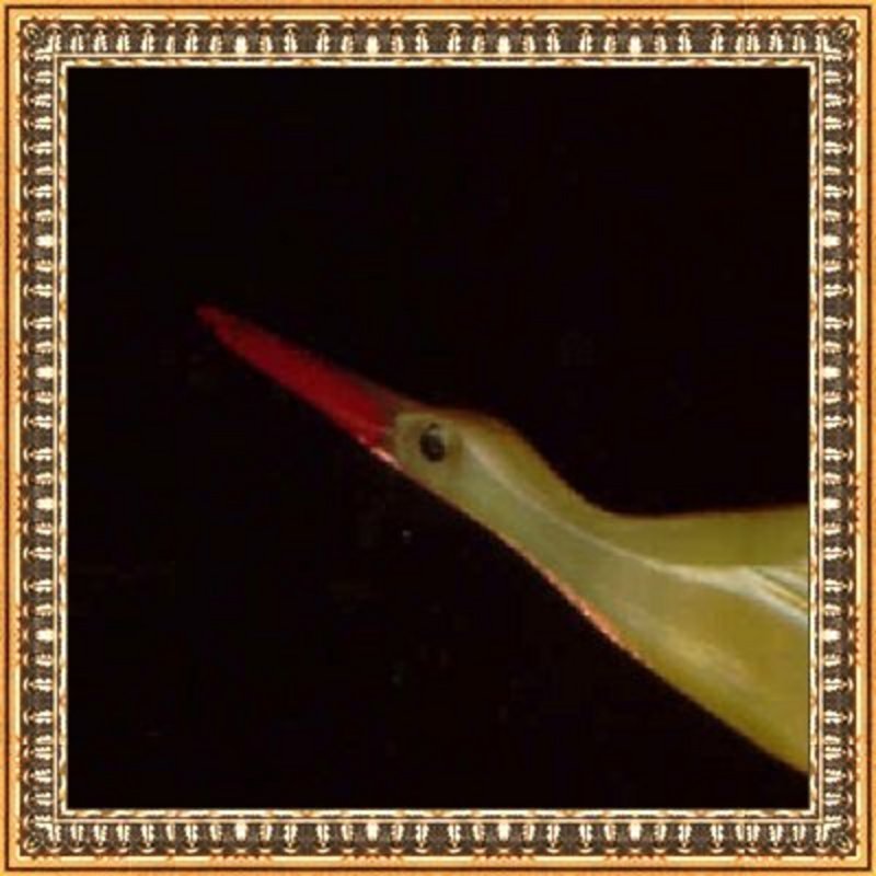 Vintage French Deco Pin Brooch Crane Stork Horn Depose
