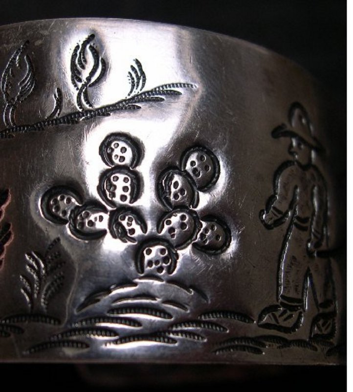 Sanborns Mexican Sterling Silver Cuff Mexico Figural