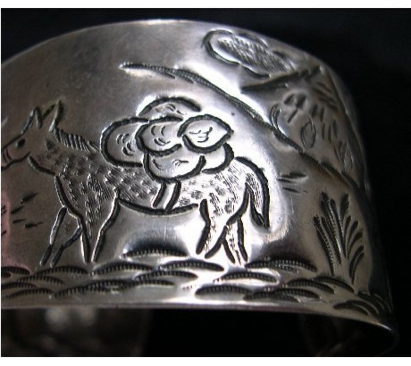 Sanborns Mexican Sterling Silver Cuff Mexico Figural