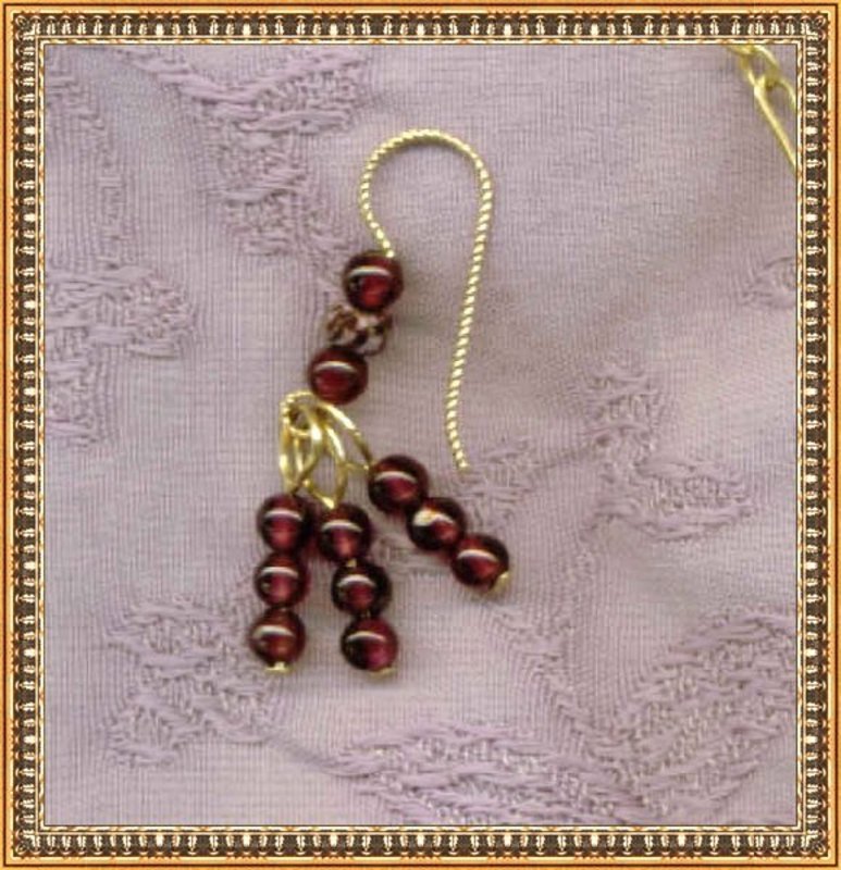 Signed Necklace Set Large Mookite Pendant Garnet Gems