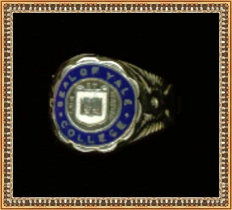 Yale Sterling Ring Blue Enamel Lux &amp; Veritas