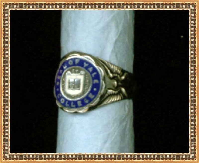 Yale Sterling Ring Blue Enamel Lux &amp; Veritas