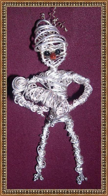 Signed Mimi Dee Studio Sterling Silver Pendant 5" Scarecrow
