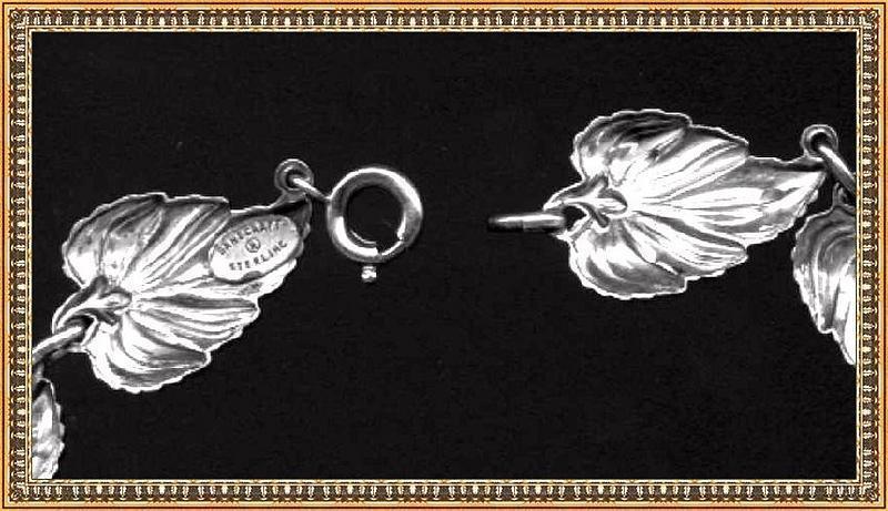 Vintage Sterling Silver Danecraft Choker Necklace Leaf &quot;R&quot;