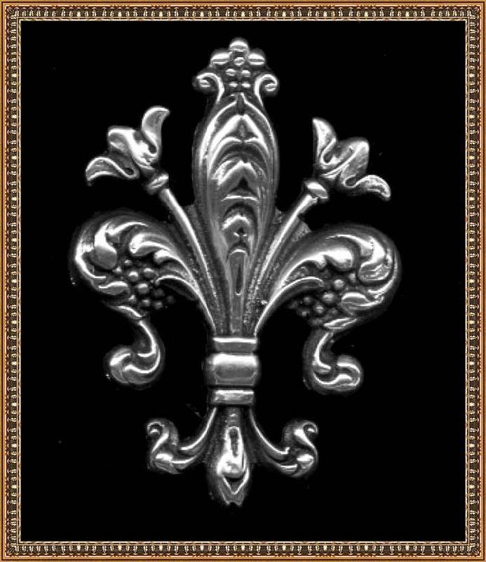 Unsigned Nouveau Fleur-de-Lis Sterling Pin