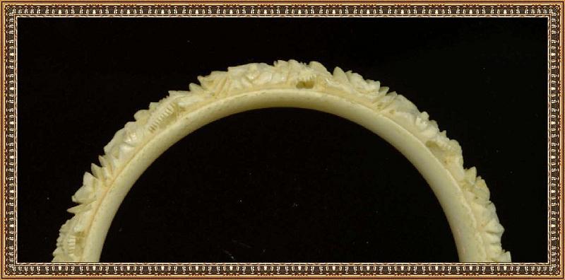 Unusual Art Deco Carved Ivory Bangle for Upper Arm