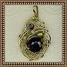 Signed Pendant Amethyst Pearls Opal Peridot