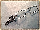 Vintage Signed Deco Folding Lorgnette 800 Silver Marcasite Clip TC TF