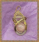 14K Rolled Gold Pendant with Rose Quartz Gem