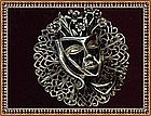 Marked Sterling Pin Filigree Theater Mask