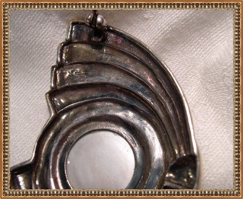 Vintage Mystery Mark Reward Signed Sterling Silver Brooch Marcasites
