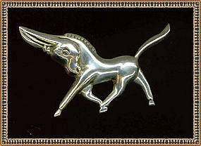 Vintage Sterling Mexico Mexican Donkey Pin Brooch