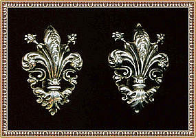 Vintage Designer Sterling Earring Clips Fleur de Lis