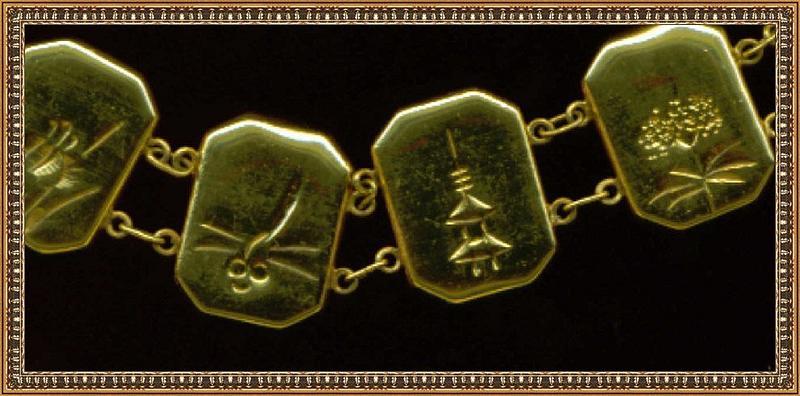 Amita Damascene Bracelet 8 Multi Figural Links Cranes
