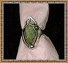 Quintessential Arts Crafts Sterling Silver Ring Green