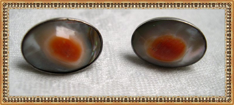 Vintage Art Deco Blister Pearl Sterling Earrings SB