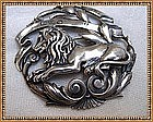 Vintage Peruzzi Sterling Silver Pin Brooch Lion Boston