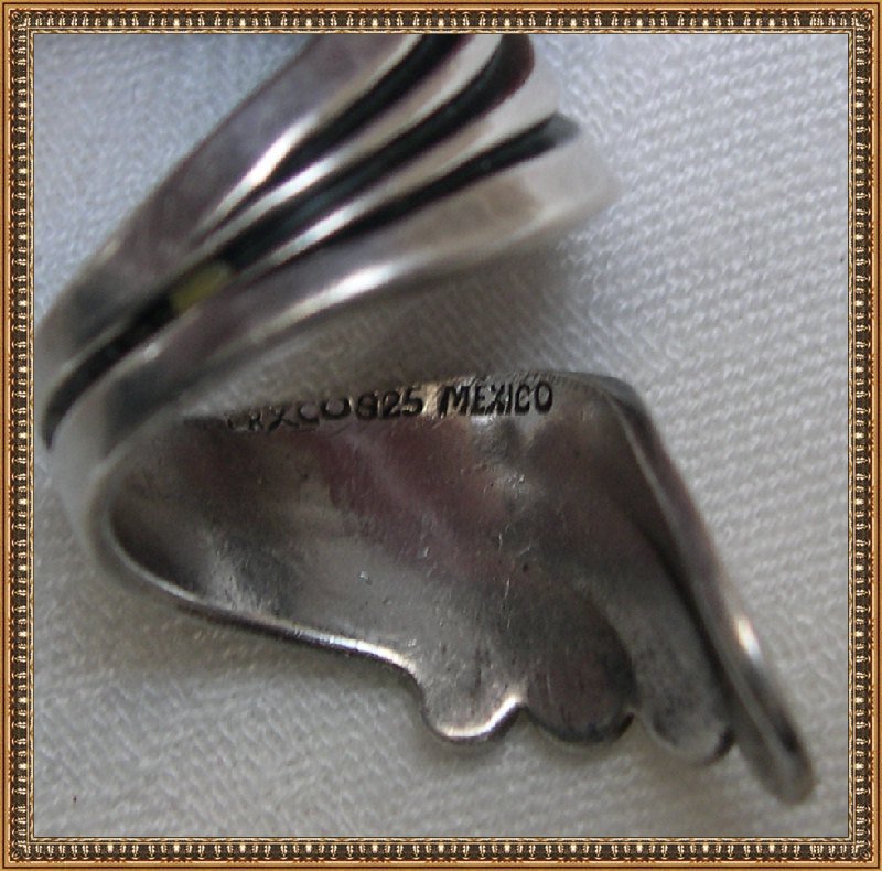 Vintage Sterling Silver Ring Taxco Mexico Wrap mkd  A. Cazares
