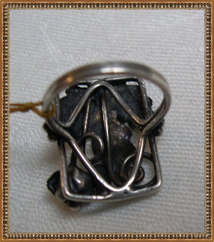 Vintage Unmarked Sterling Silver Arts Crafts Ring Hand