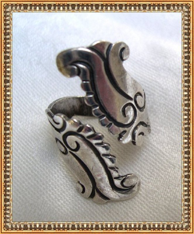 Hecho en Mexico Taxco Sterling Silver Ring Fish Wrap