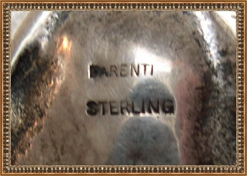 Vintage Signed PARENTI STERLING Pin Brooch Moonstone