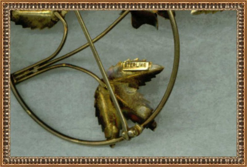 Vintage Gold on Sterling 6 Pc Rose Necklace Bracelet