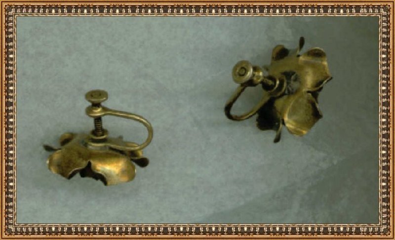 Vintage Gold on Sterling 6 Pc Rose Necklace Bracelet