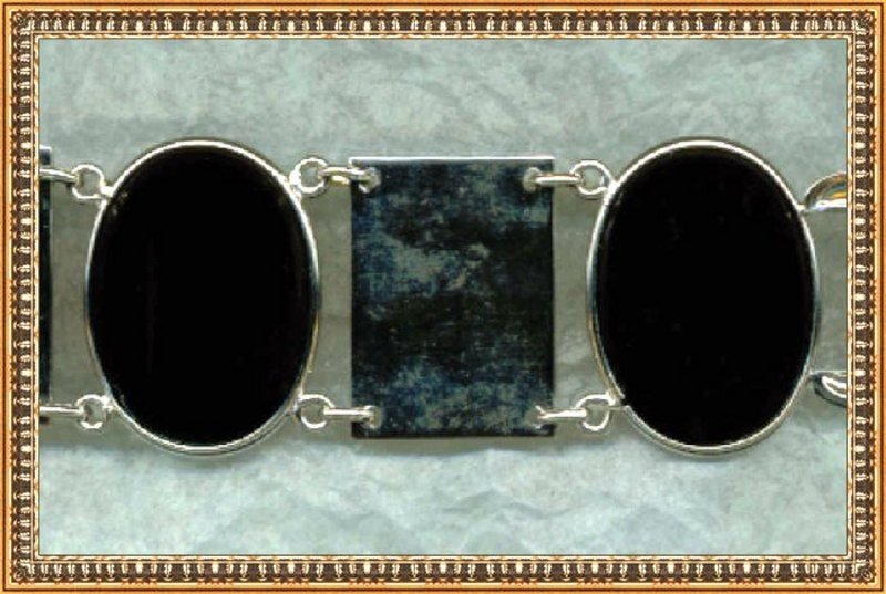 Vintage Binder Brothers Sterling Silver Bracelet Black