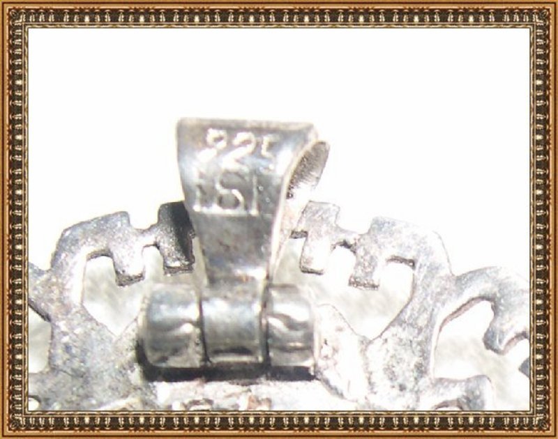 Vintage Sterling &amp; 18K Gold Face on Malachite Pin Pendant