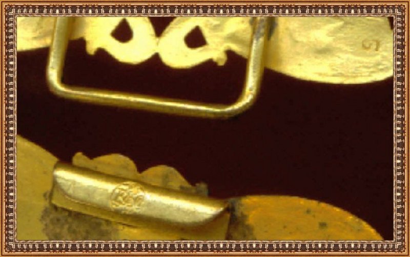 Antique E A Bliss Co Art Nouveau Gold Gilt 2 Pc Buckle