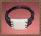 Vintage Adjustable Woven Elephant Hair Ivory Bracelet