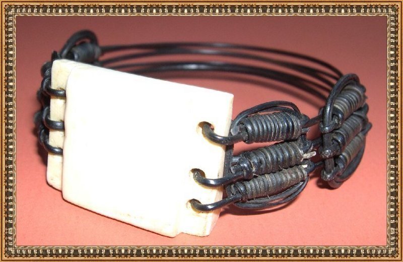 Vintage Adjustable Woven Elephant Hair Ivory Bracelet