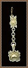 Vintage 1910 Carved Ivory Rose Chain Fob on Gold Filled