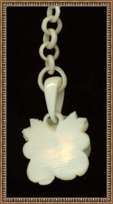 Vintage 1910 Carved Ivory Rose Chain Fob on Gold Filled