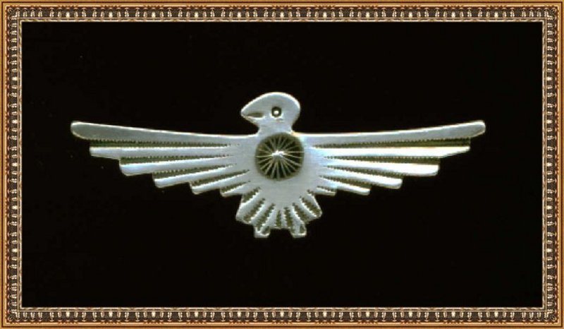 Thunderbird Native American Silver Pin Brooch Navajo