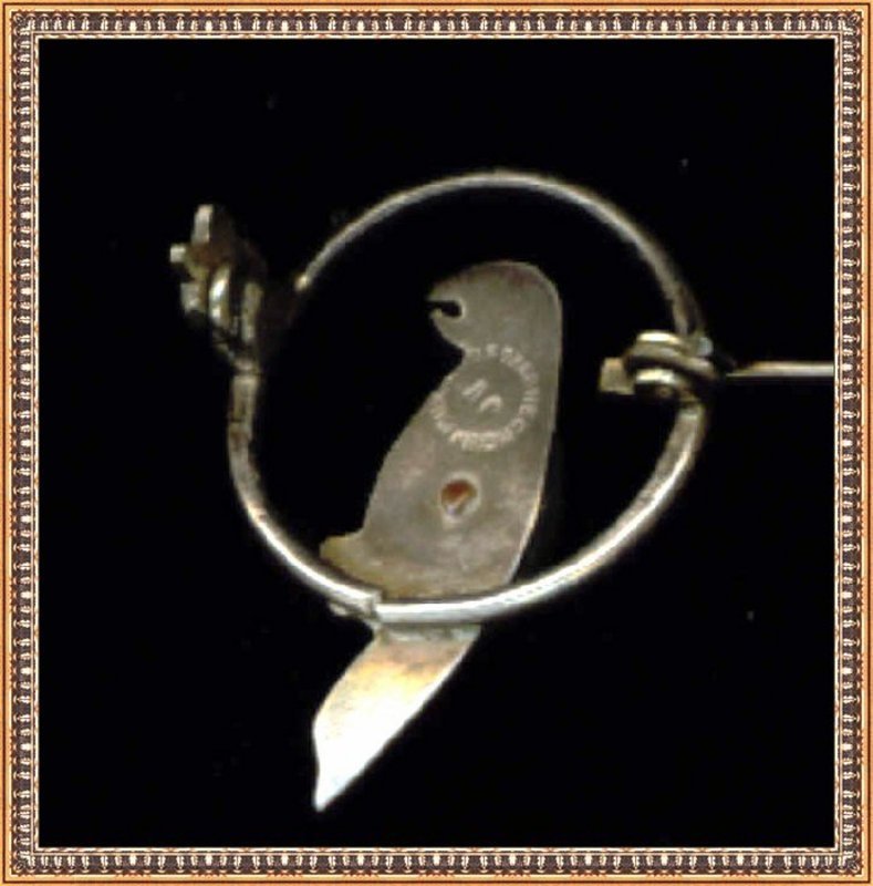 Vintage Hecho en Mexico Sterling Bird Parrot Pin &quot;JV&quot;