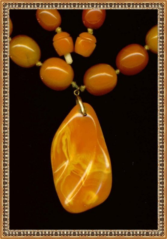 Vintage Amber Necklace Pendant Bail Butterscotch