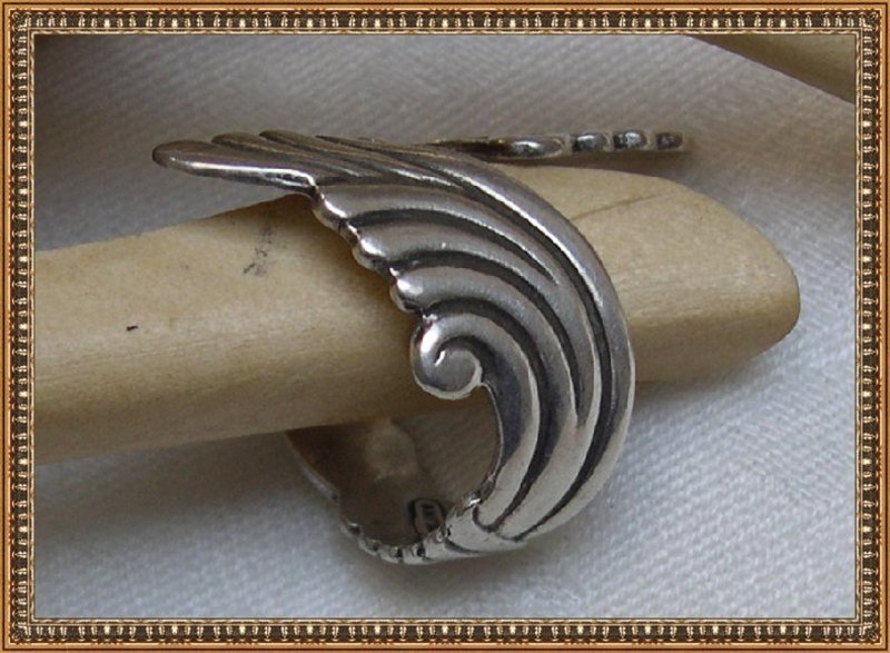 Vintage Signed Sterling Silver Wrap Ring Kachina Doll Mark