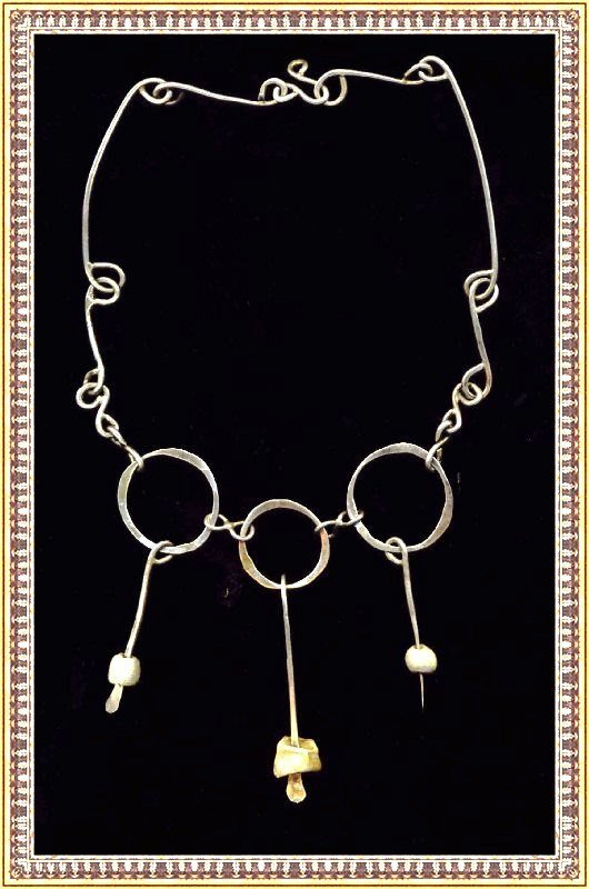 Vintage Sterling Silver Choker Bib Necklace Hammered