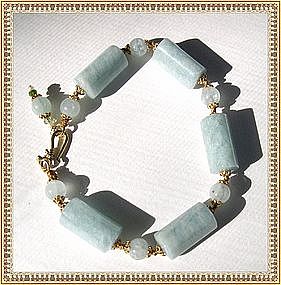 MIMI DEE Gold Vermeil Aquamarine Sapphire Bracelet