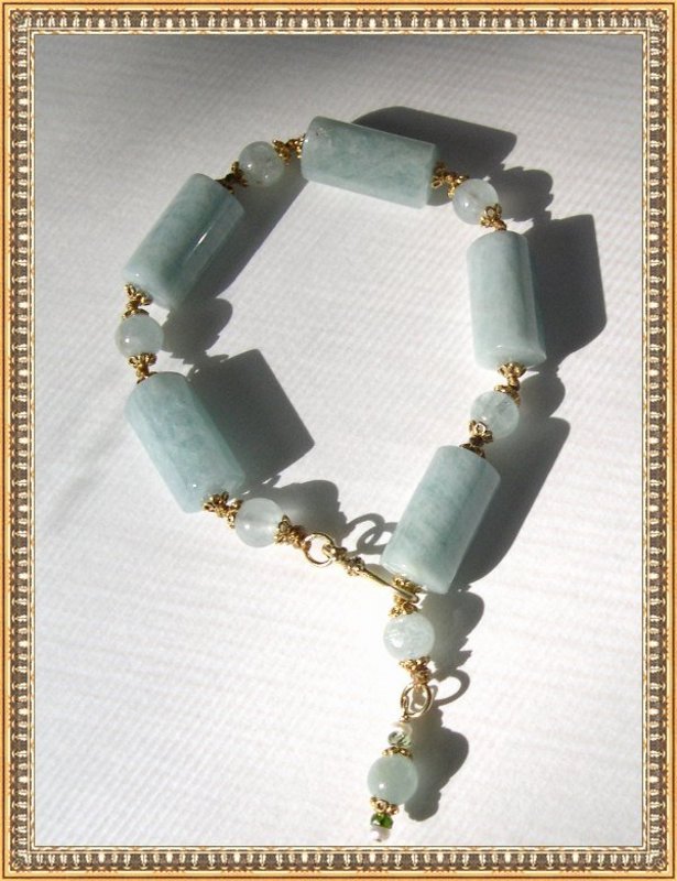 MIMI DEE Gold Vermeil Aquamarine Sapphire Bracelet
