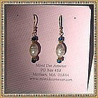 22K Gold Sterling Vermeil Earrings White Pearl Apatite