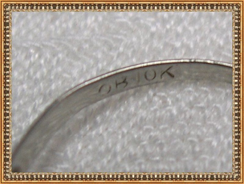 OB 10K White Gold Opal Ring Edwardian Filigree Fancy