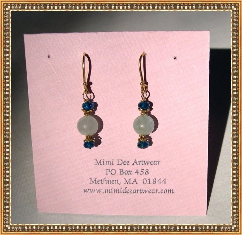 22K Vermeil Earrings Aquamarine Apatite by MIMI DEE