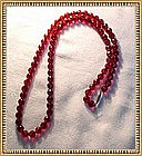 Early Vintage Cherry Amber Necklace Sterling Silver